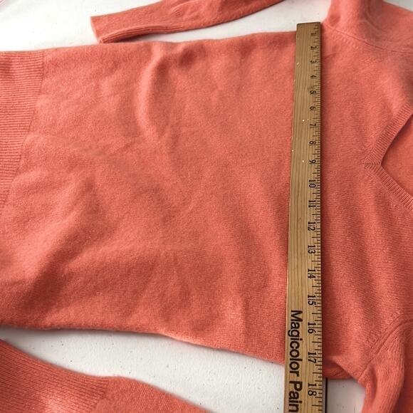 Alex Marie coral orange cashmere v-neck pullover sweater size small - Picture 5 of 7